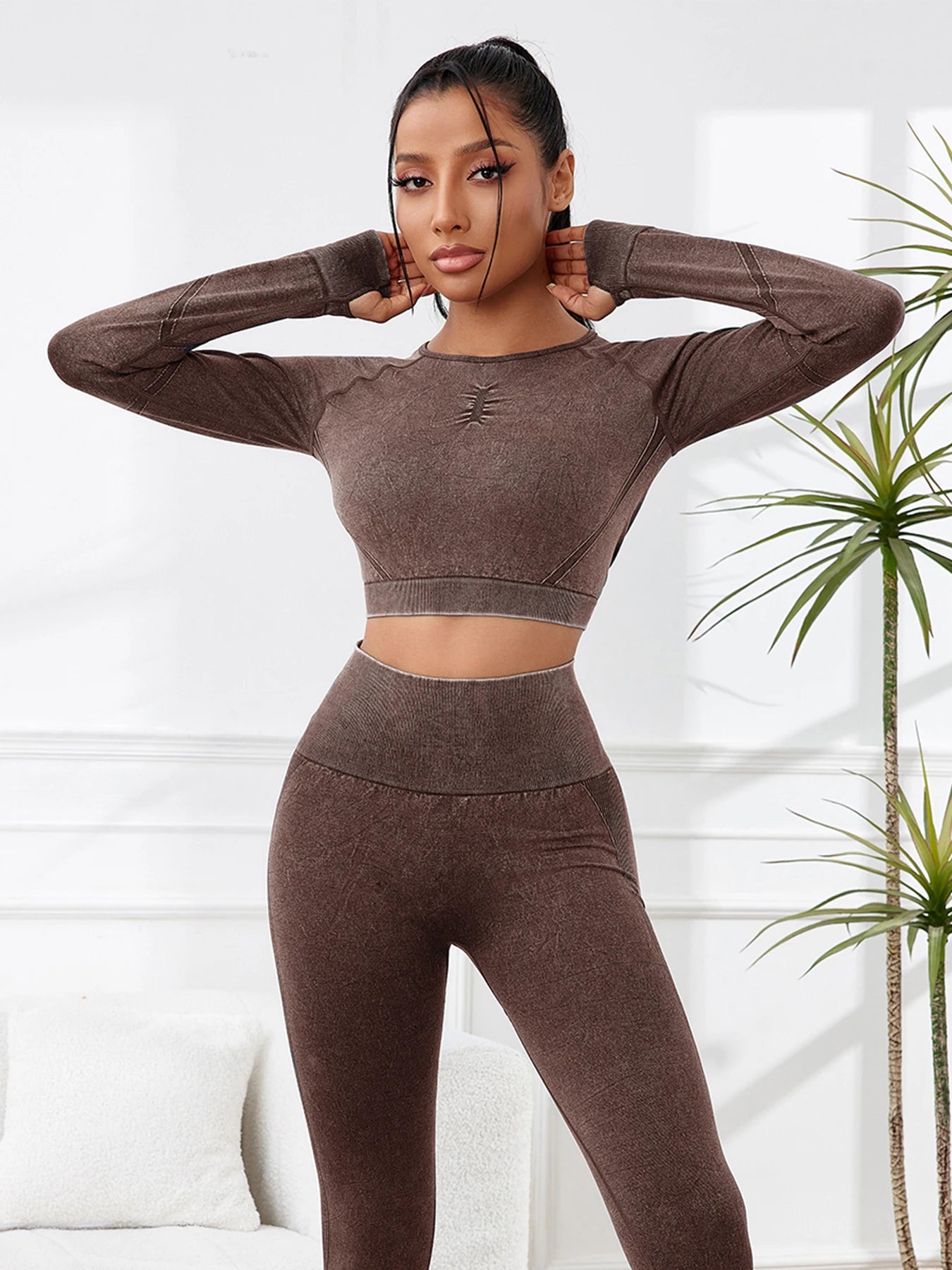 Seamless Long Sleeve Yoga Crop Top