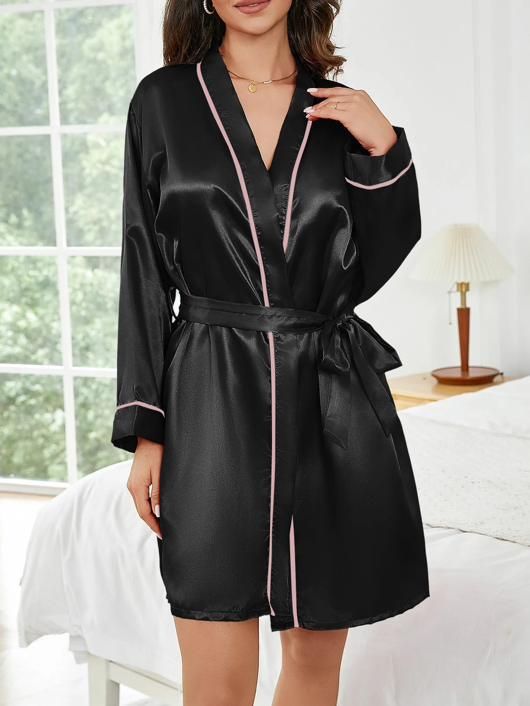 Pure Color Short Summer Robe