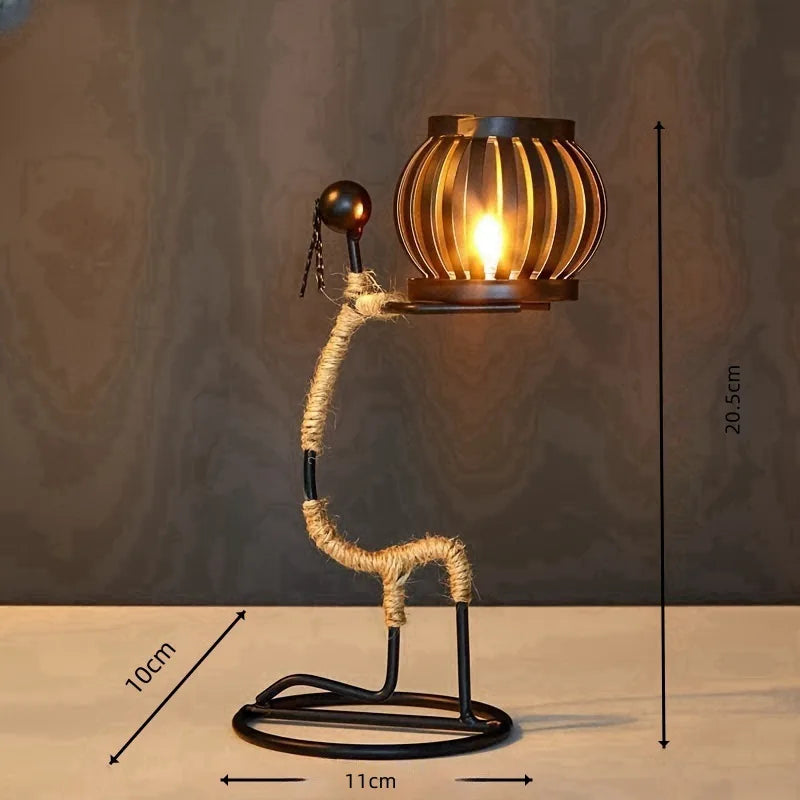 Nordic Abstract Metal Candlestick