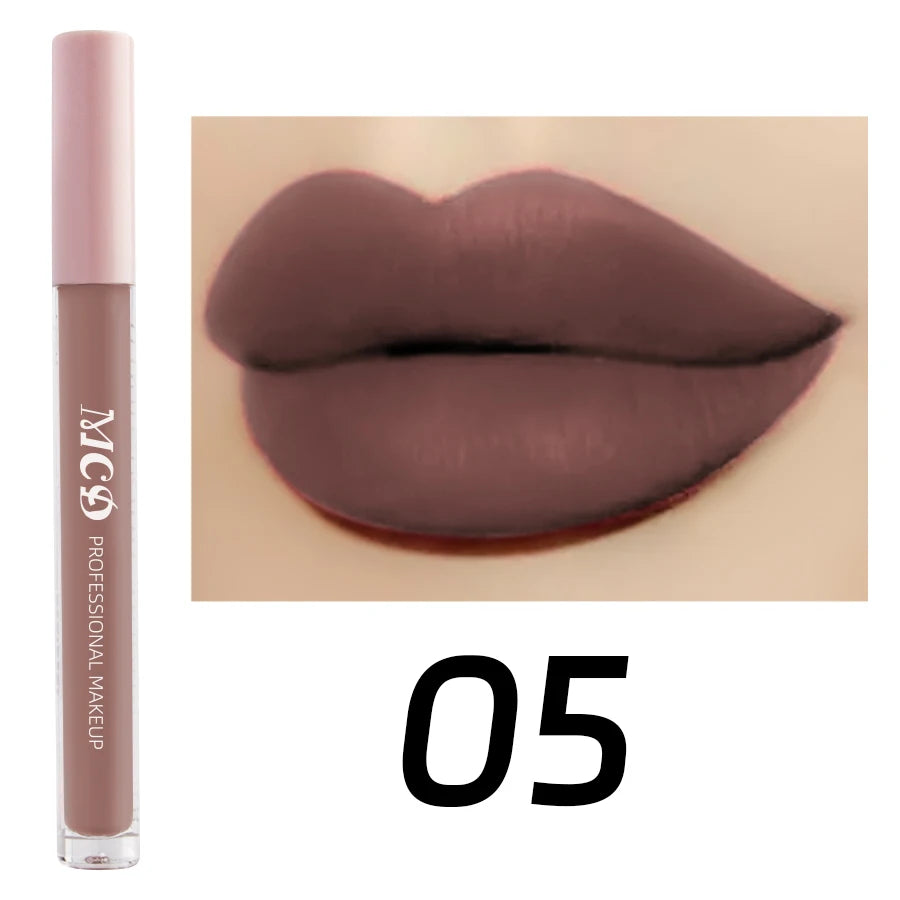 Dark Brown Waterproof Velvet Matte Lip Gloss