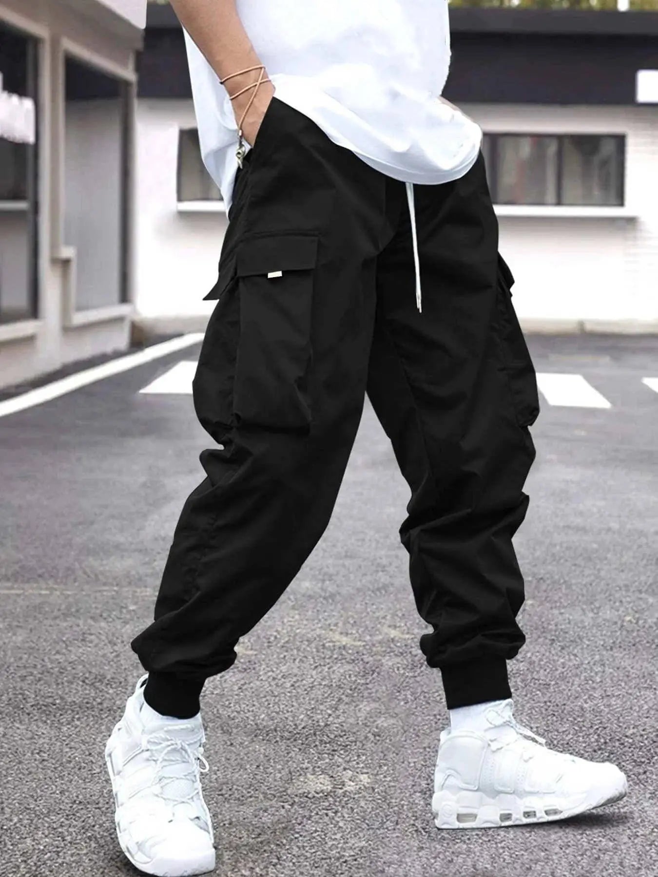 Side Drawstring Waist Cargo Pants