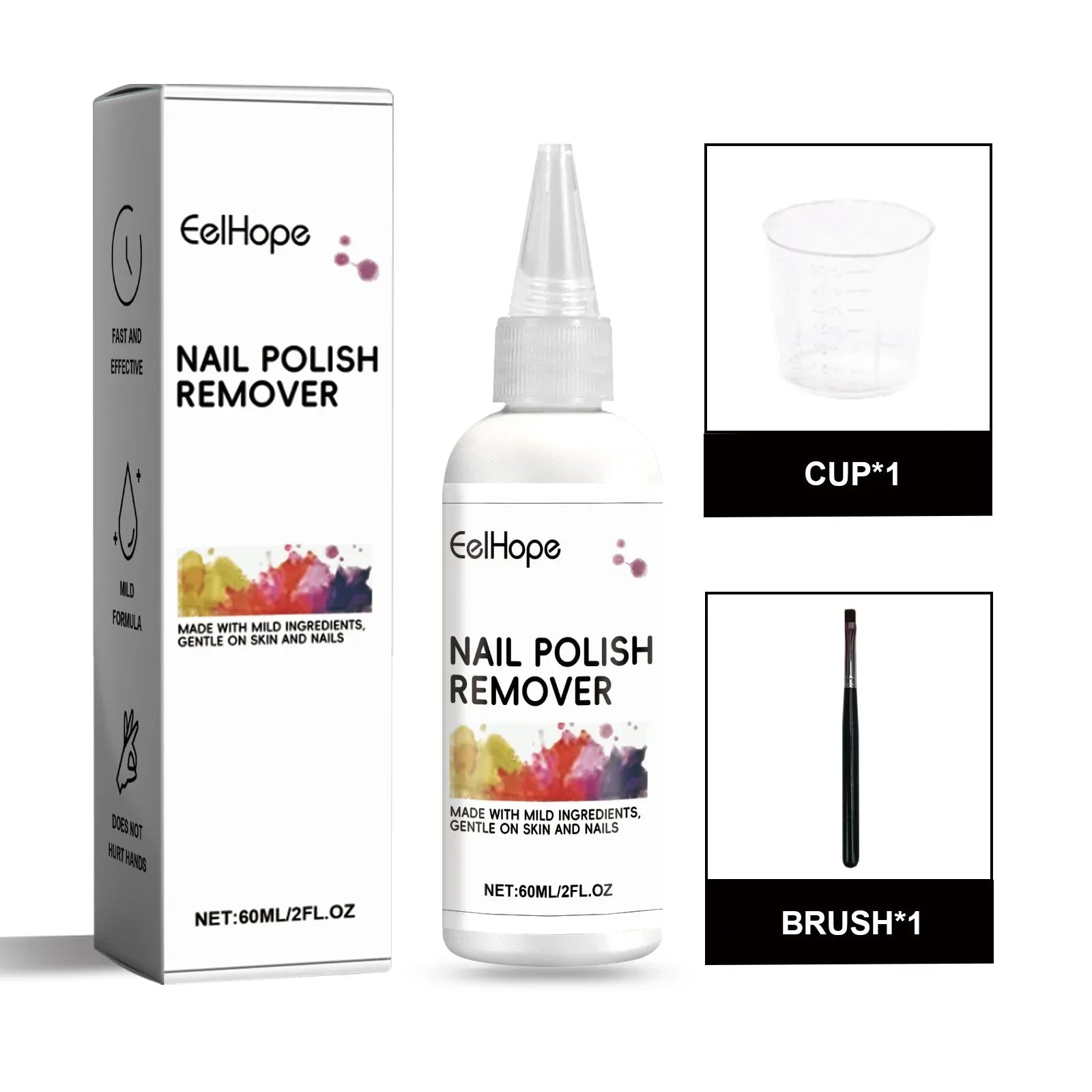 60ml Nail Brush Cleaner Fast Gel Remover