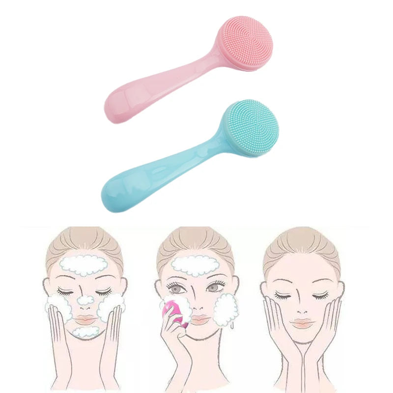 Double-Sided Silicone Facial Cleansing Brush