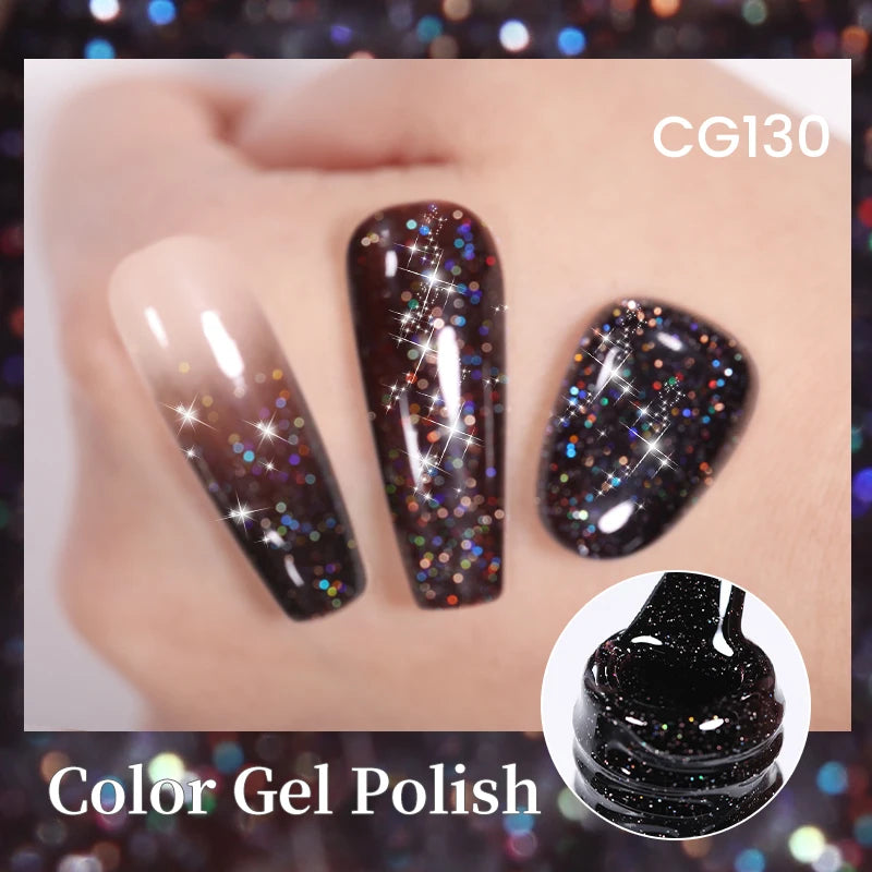 Champagne Gold Reflective Glitter UV Gel Polish