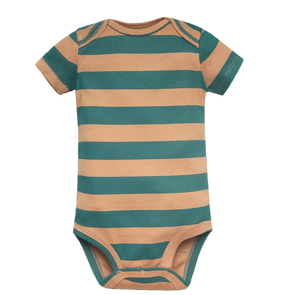 Newborn Cotton Baby Bodysuits: 5pcs Summer Shower Gifts