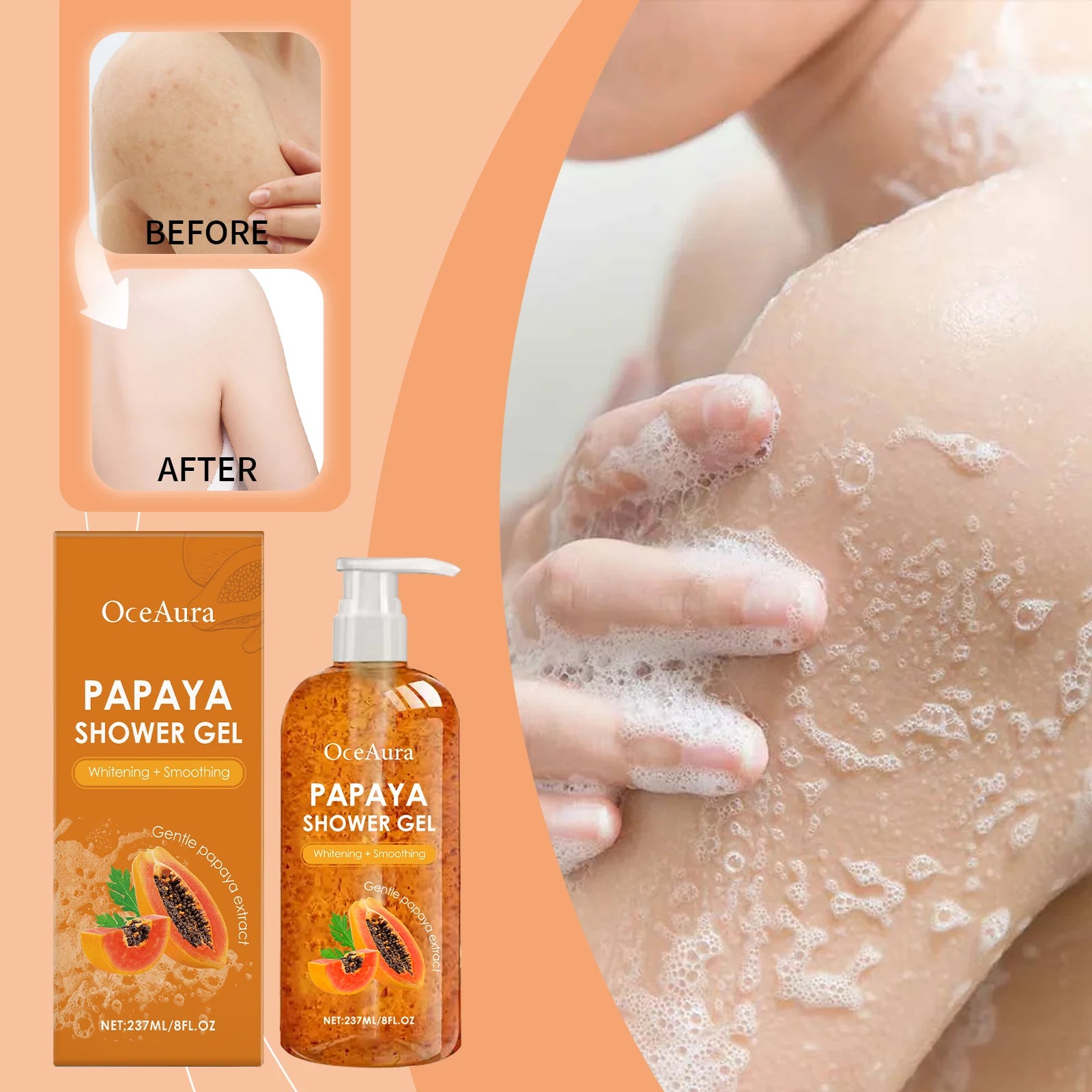 Papaya Exfoliating Whitening Shower Gel