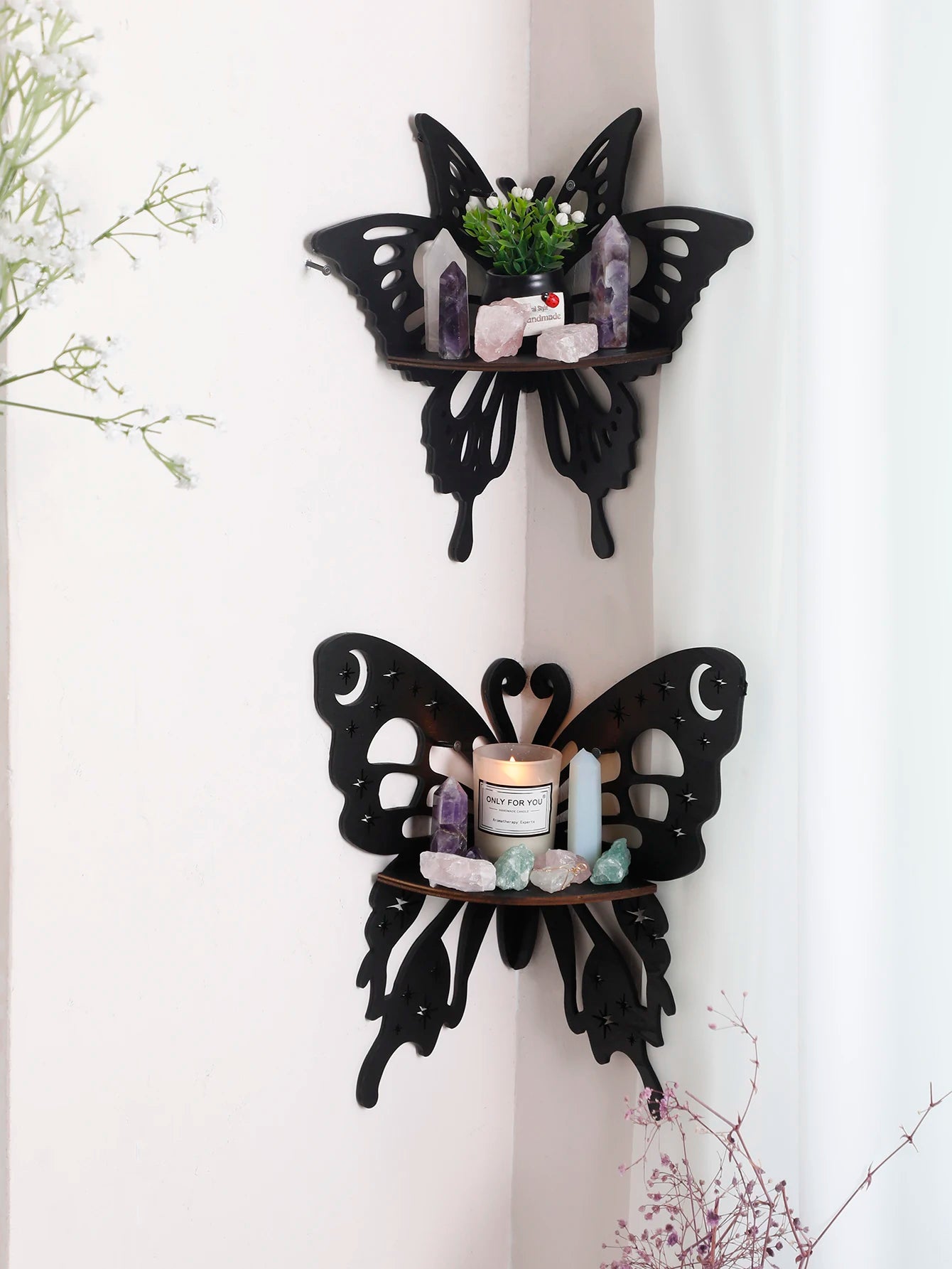 Butterfly Wooden Wall Shelf