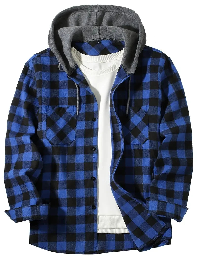 Hooded Plaid Shirt
