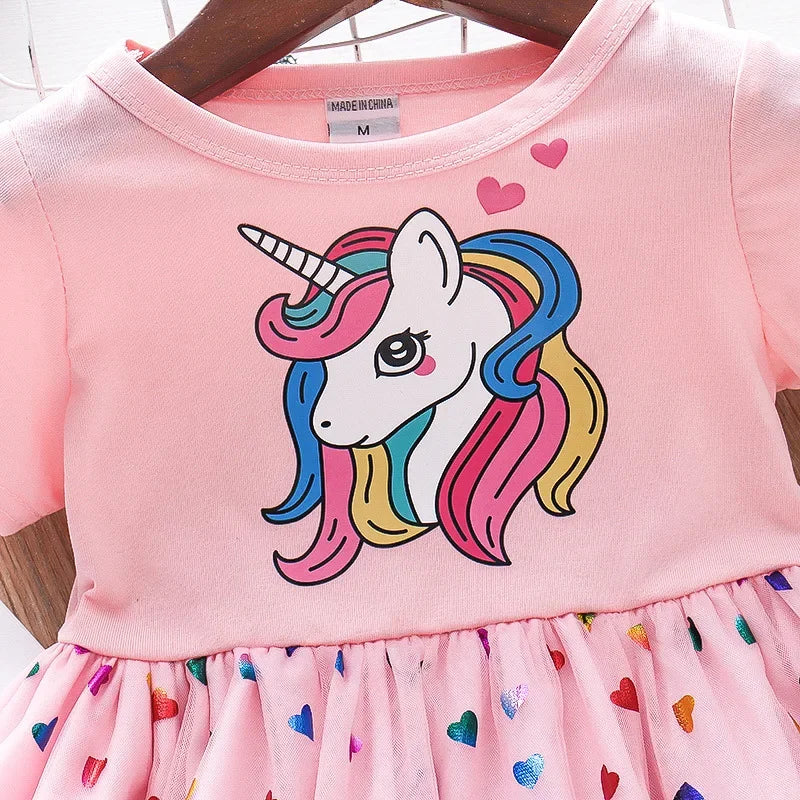 Sequin Princess Dress: Cute Unicorn Costume for Girls Summer