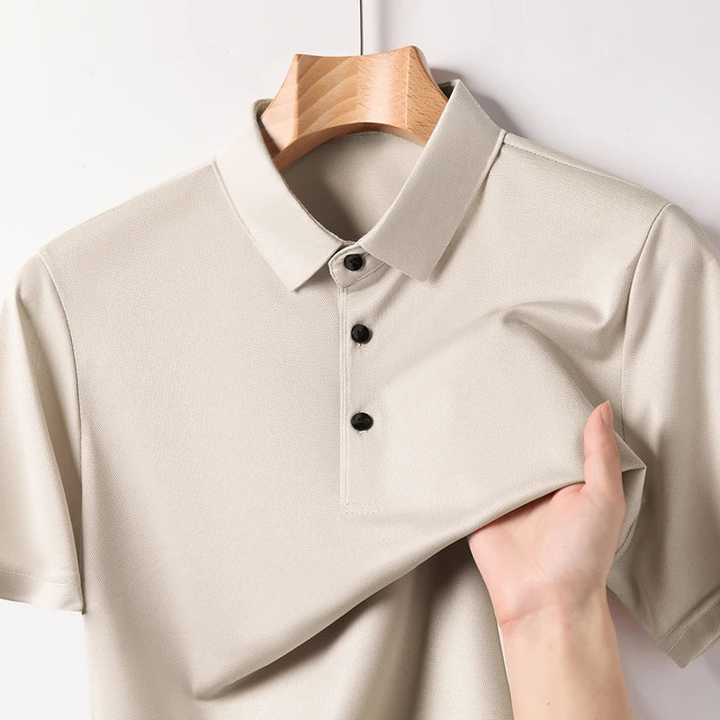 Summer Ice Silk Polo Shirt