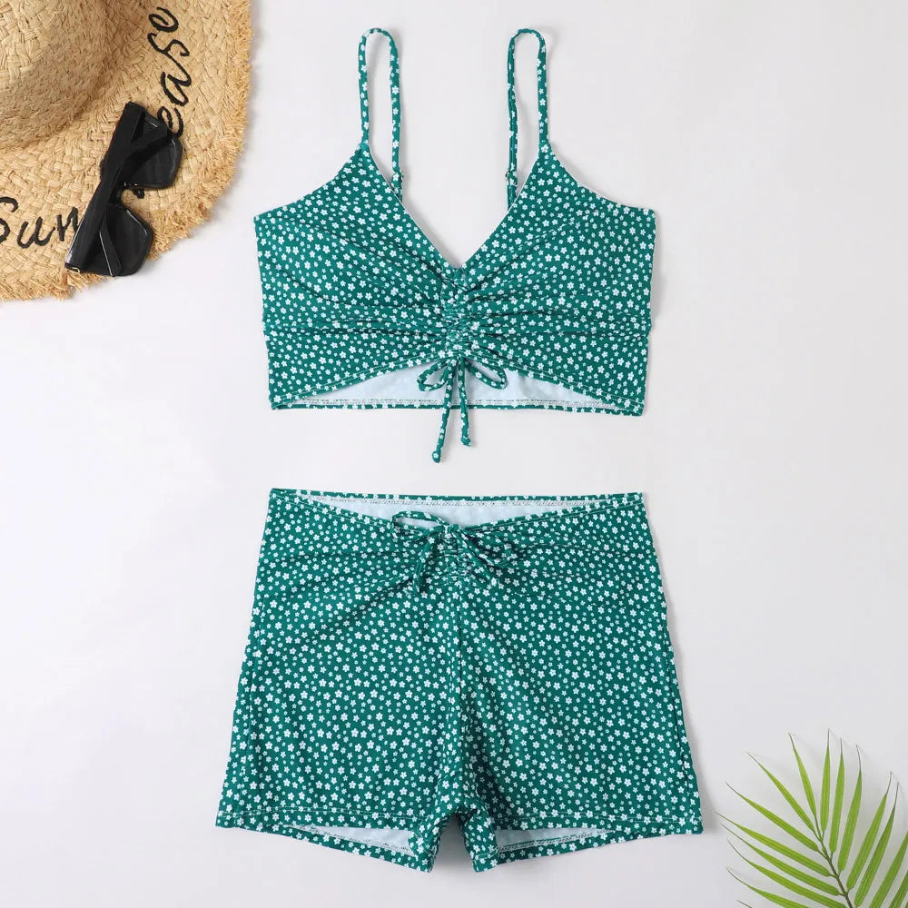 Floral Print High Waist Push-Up Bikini Swimwear Set
