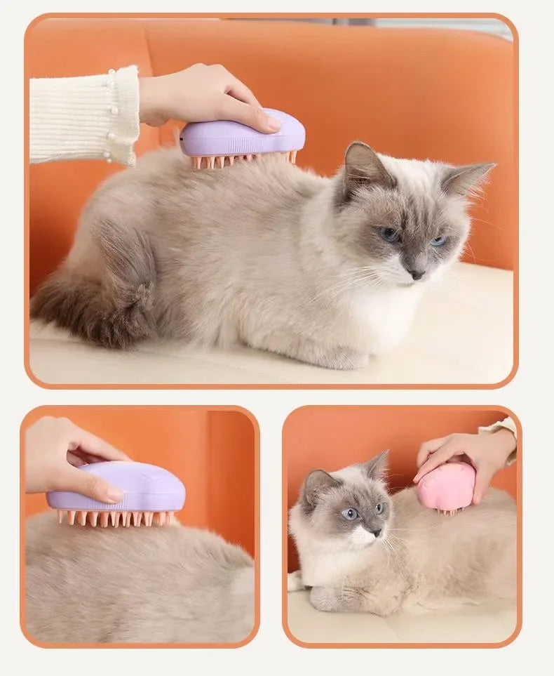3-in-1 Electric Cat Steam Brush