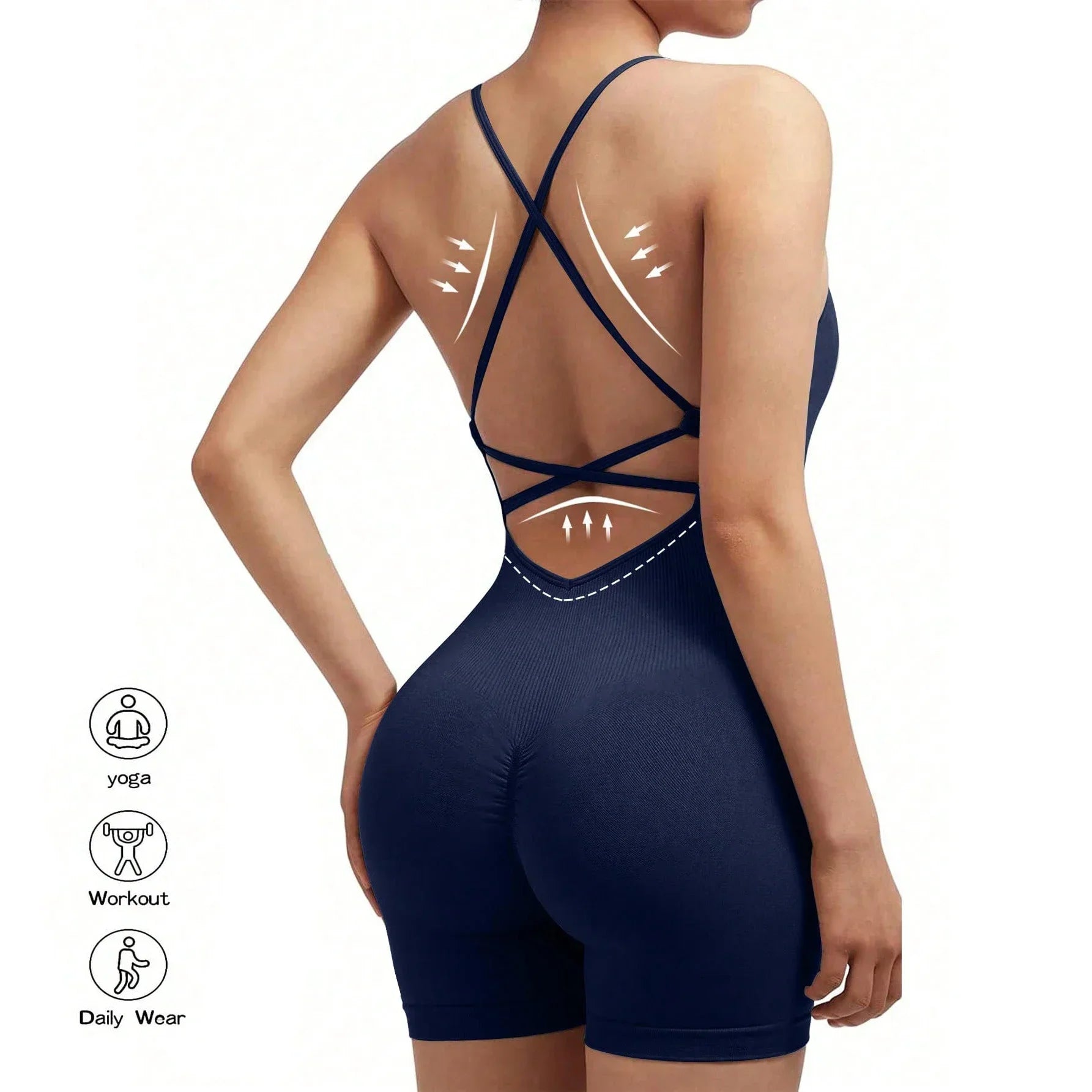 Criss-Cross Backless Romper