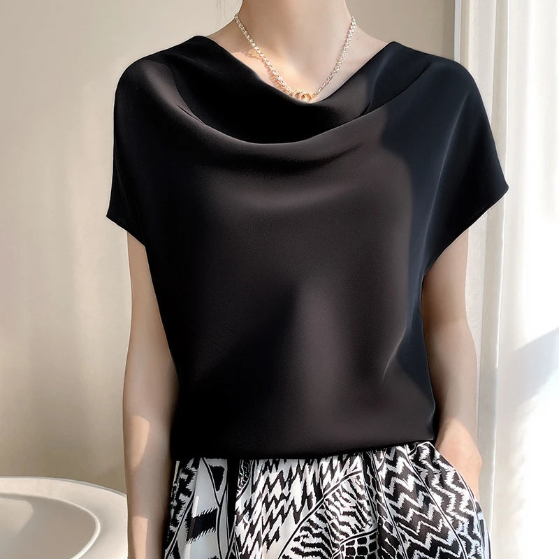 Silk Crew Neck T-shirts