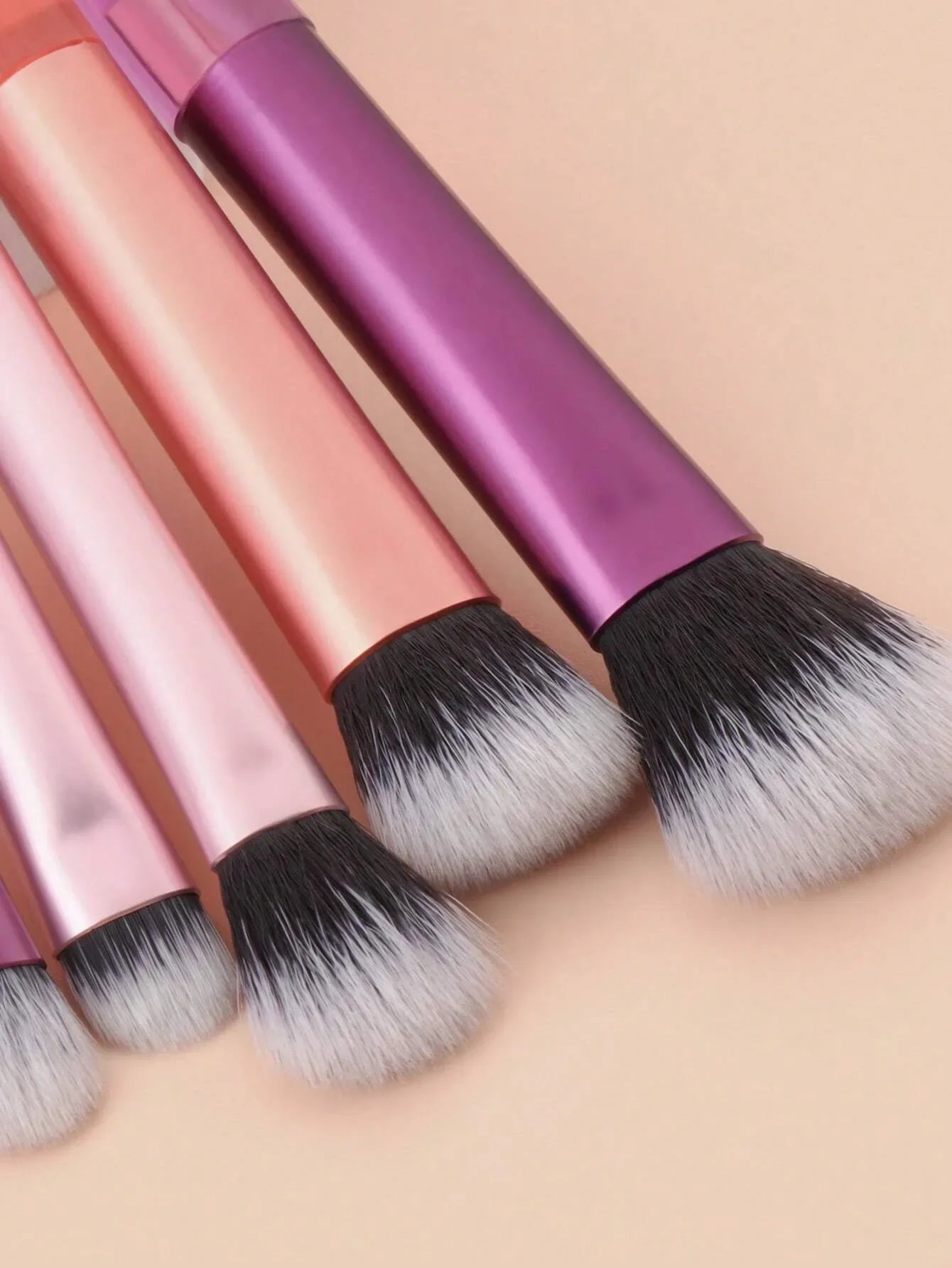 Portable 10-Piece Pink Makeup Brush Set