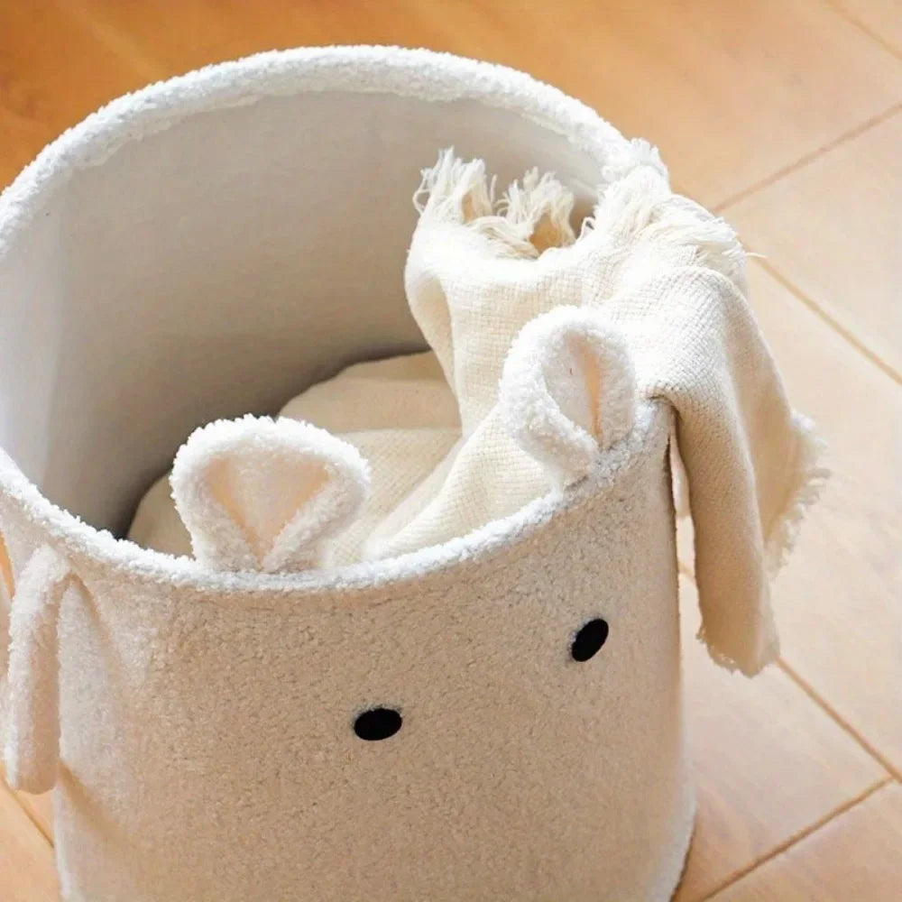 Cartoon Lamb Wool Storage Bucket