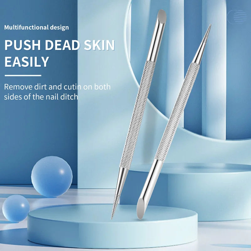 Double-Ended Stainless Steel Cuticle Pusher and Remover
