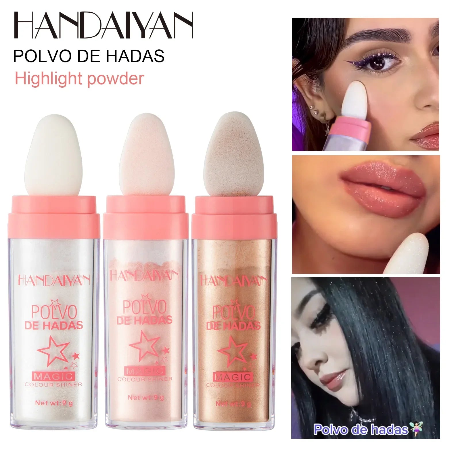 3-Color Fairy Powder Highlighter Stick