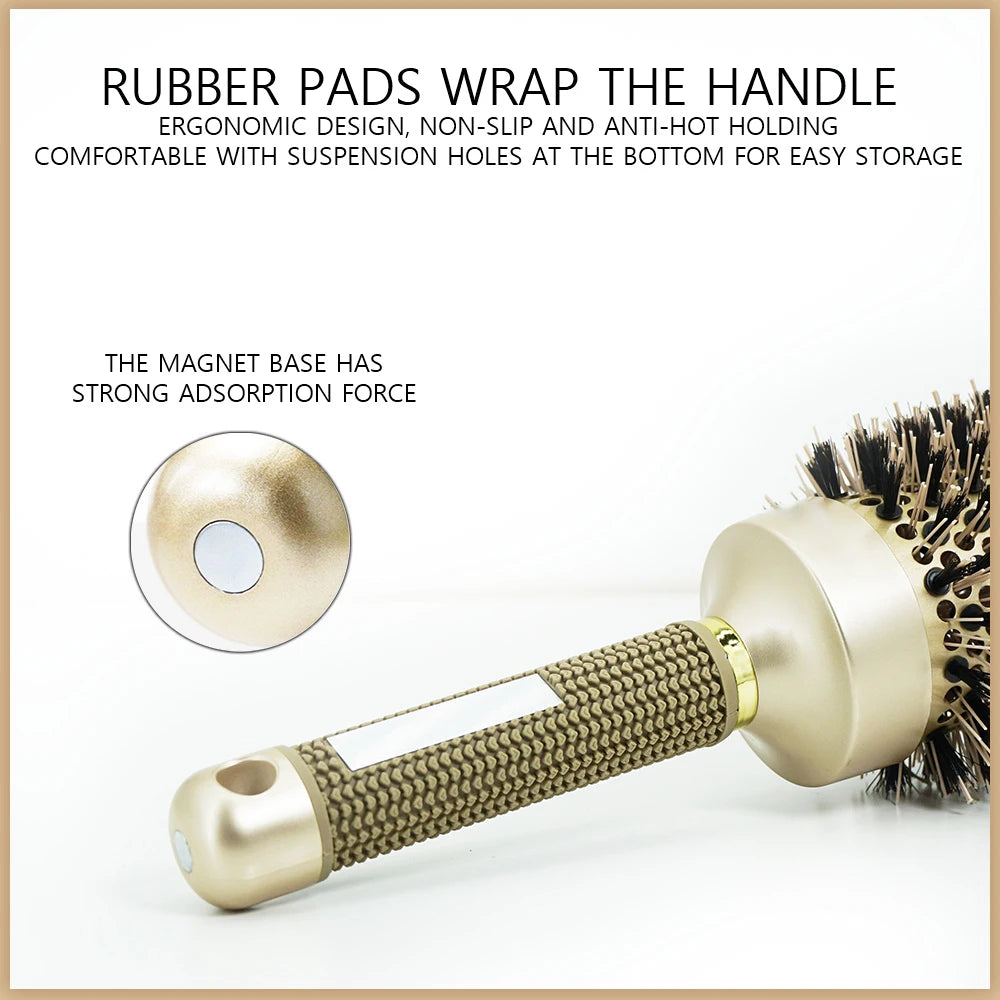 Aluminum Round Barrel Curling Brush Adds Volume