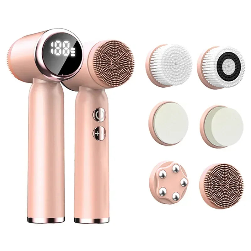 6-in-1 Sonic Waterproof Facial Cleansing Brush