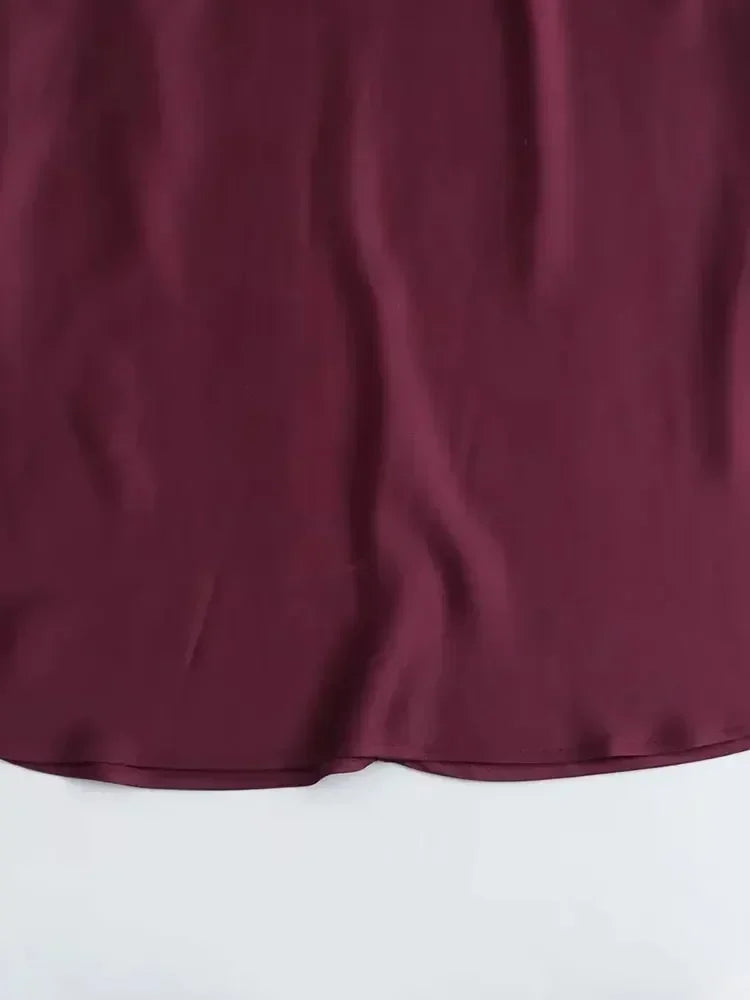 Elegant Satin Midi Dress