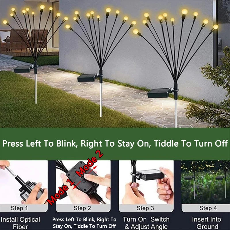 Solar Firefly Lights Outdoor Garden Decoration Landscape Lamps Lawn