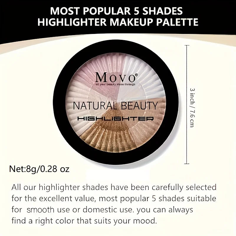 5-Color Shimmer Highlighter Palette