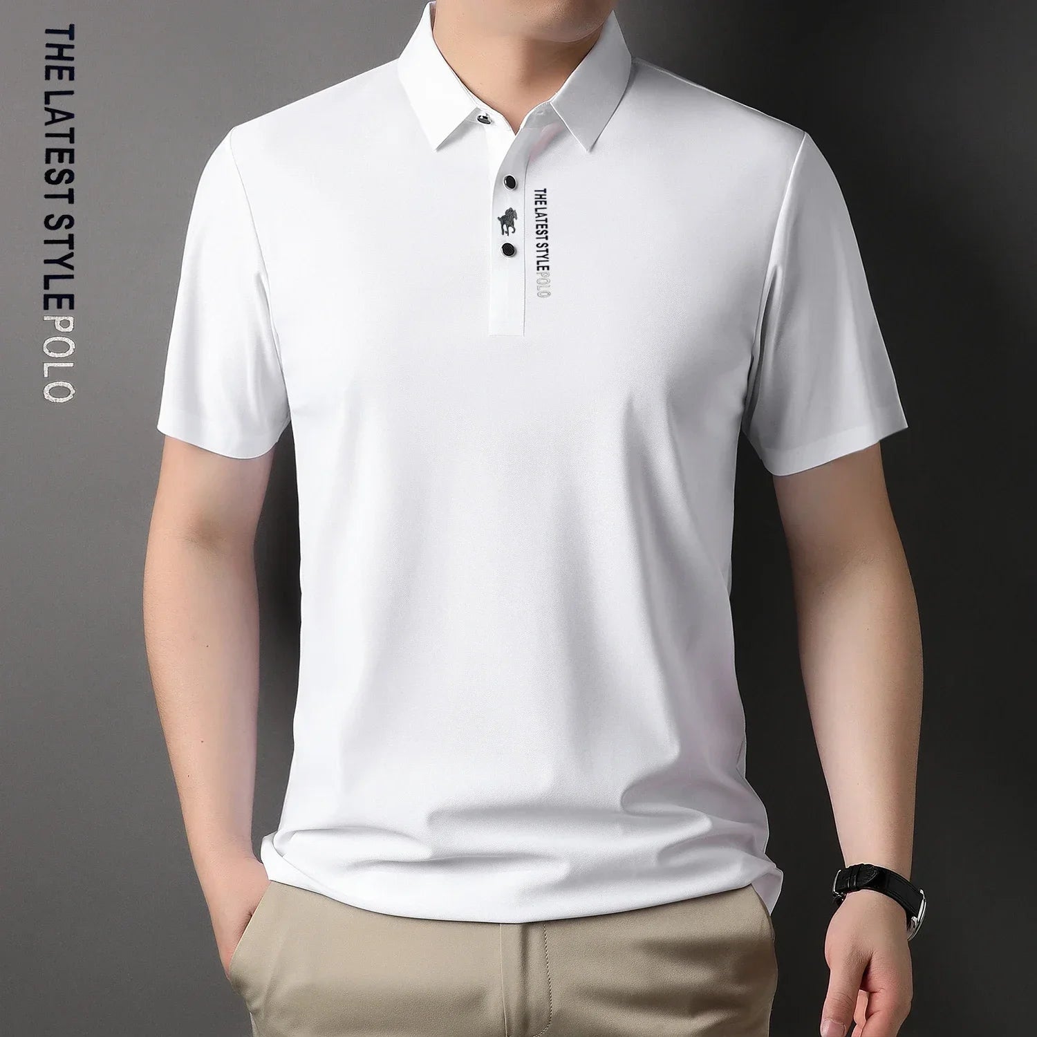 Ice Silk Embroidered Polo