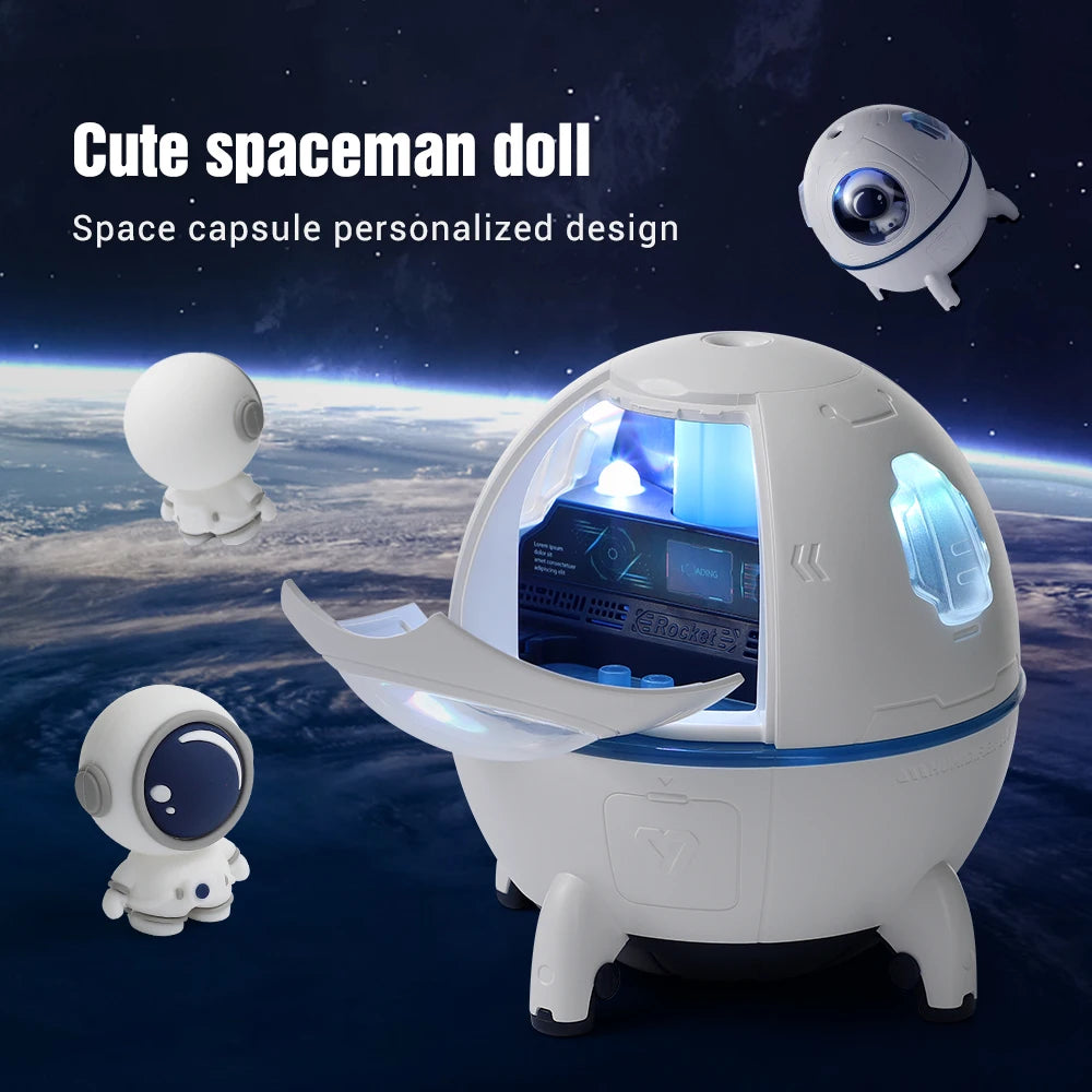 Desktop Space Capsule Air Humidifier with LED Light Astronaut