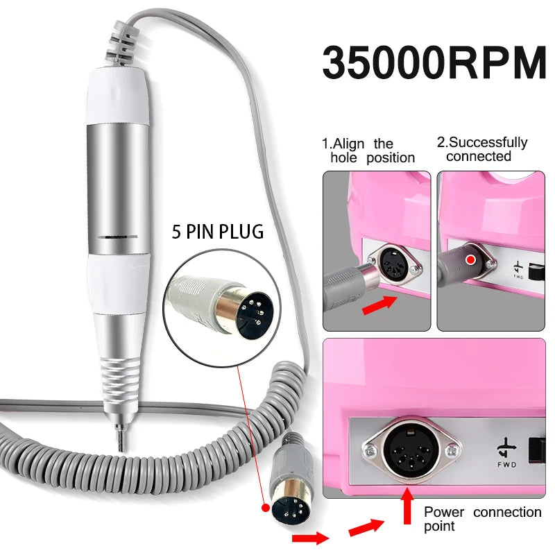 Electric Nail Drill Replacement Handpiece