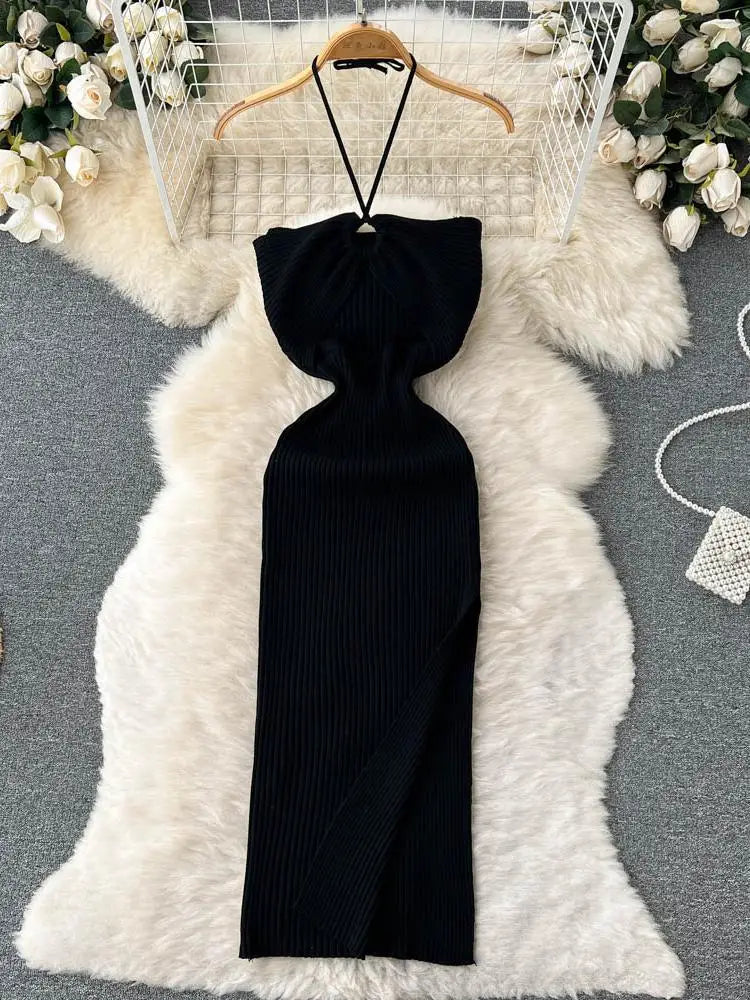 Sexy Knit Split Bodycon Dress