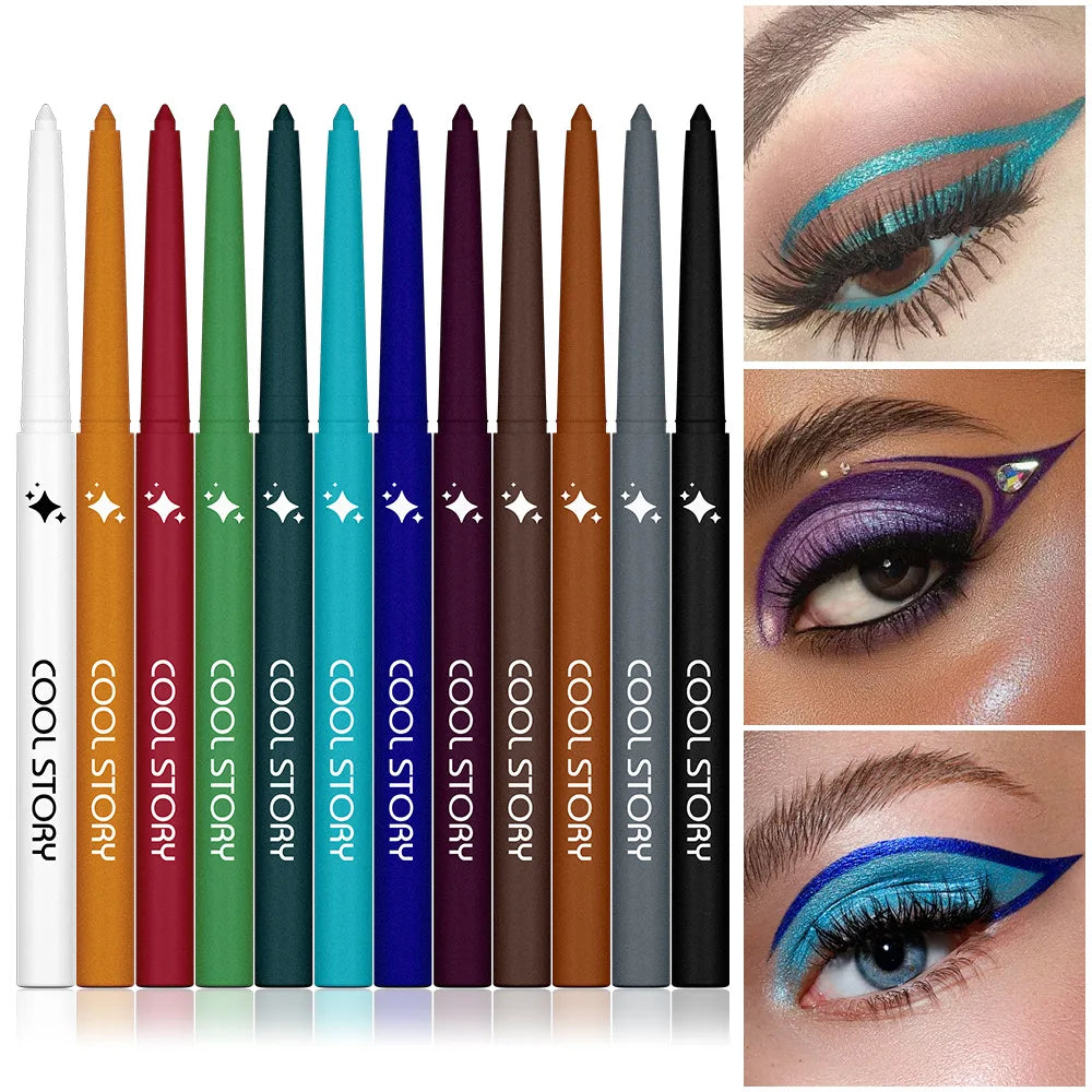12-Color Waterproof Matte Gel Eyeliner Set