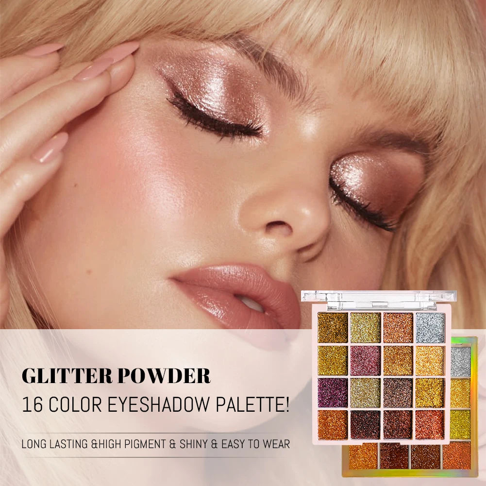 16-Color Glitter Eyeshadow Palette