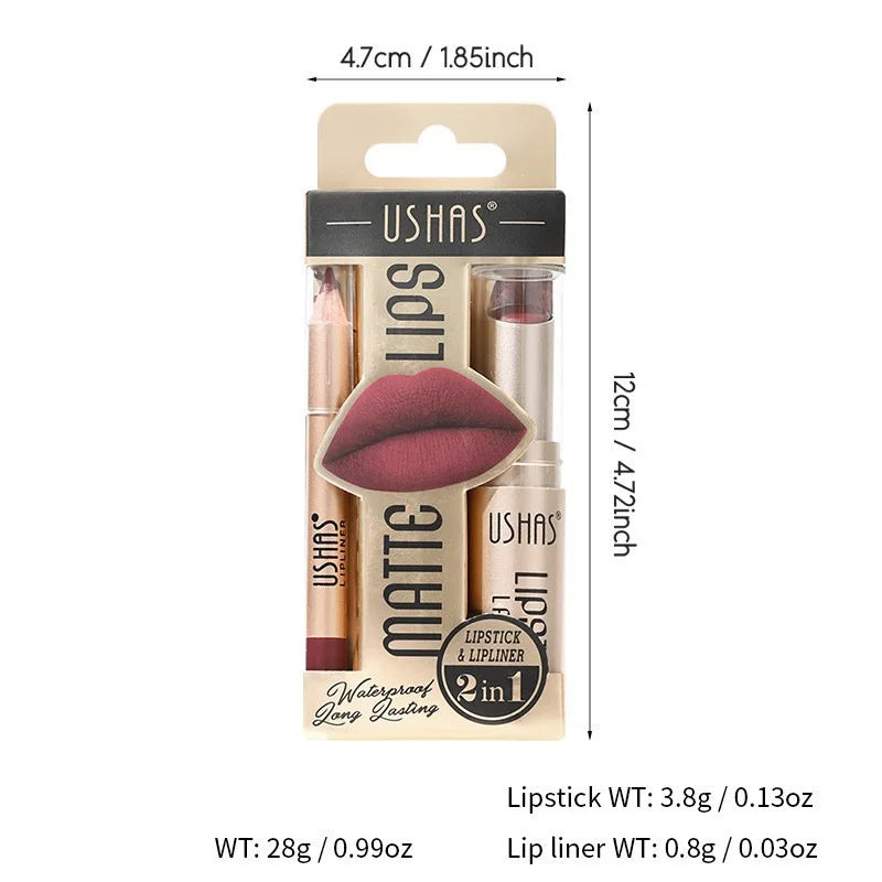 12-Color Matte Lipstick and Lip Liner Set