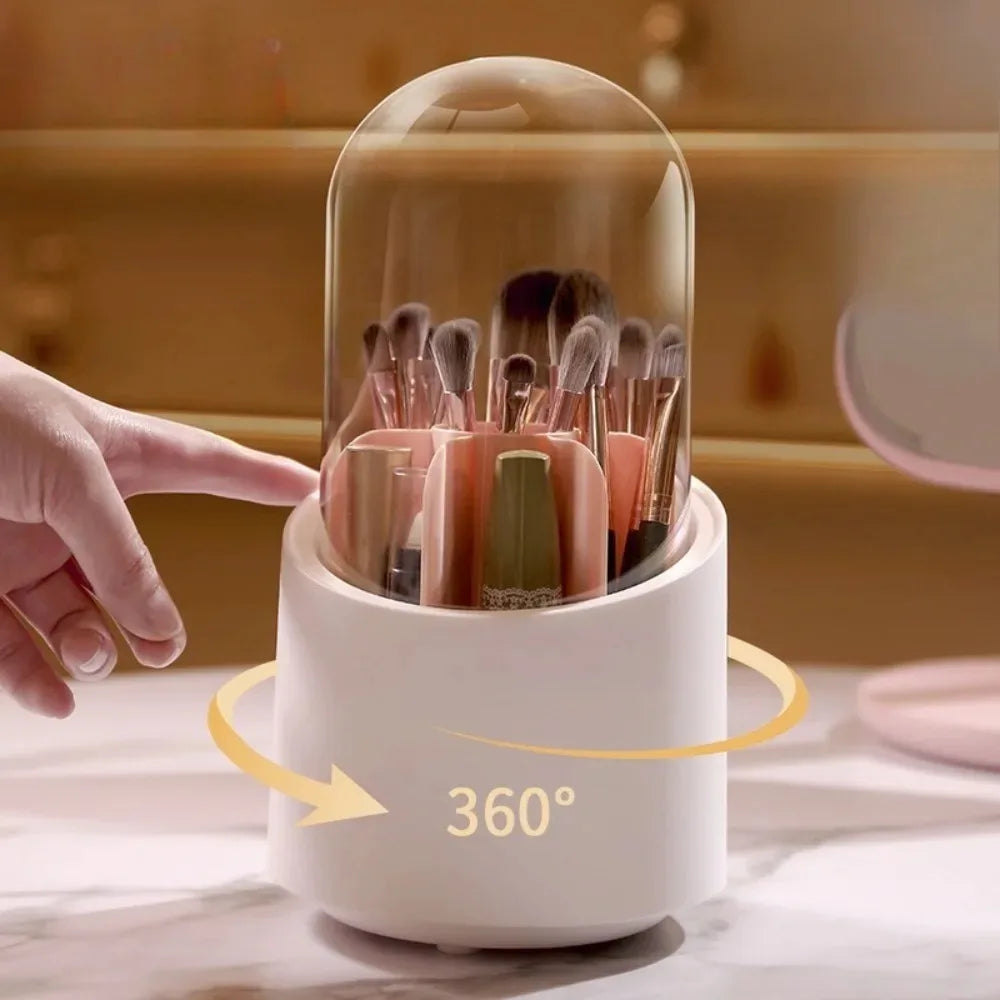 360° Rotating Makeup Brush Storage Box