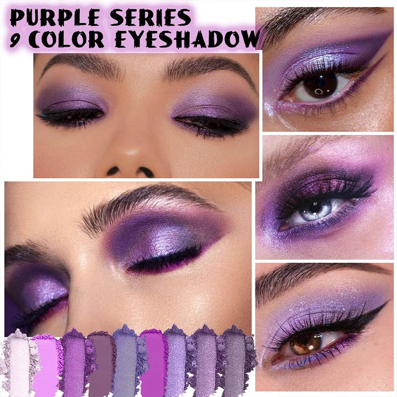 9-Color Purple Eyeshadow Palette