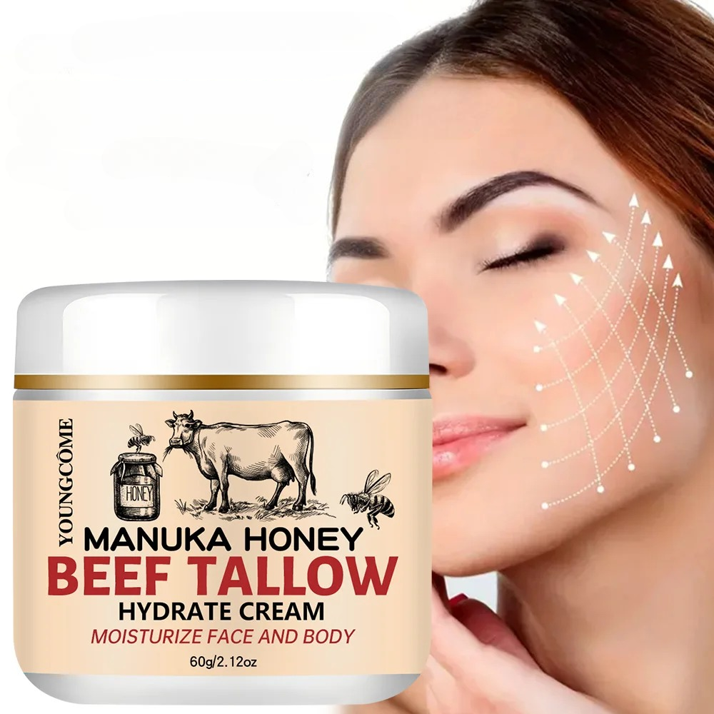 Beef Tallow Honey Balm Hydrating Nourishing Face and Body Cream