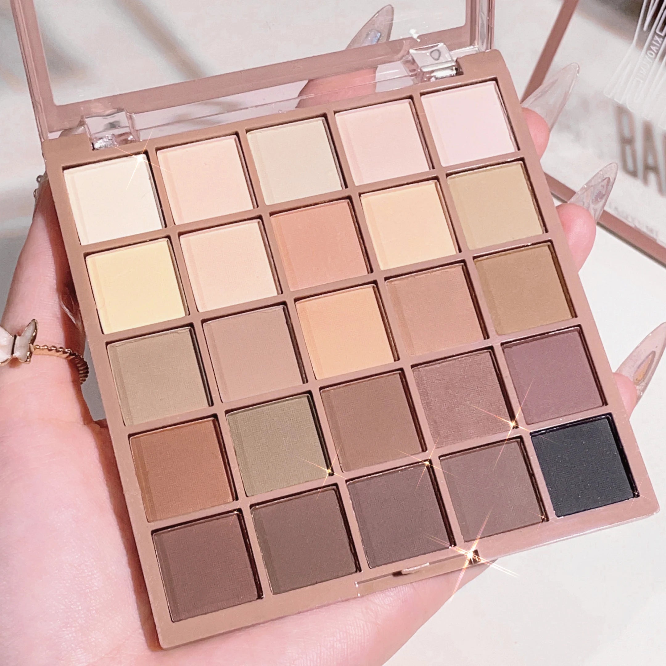 25-Color Matte and Shimmer Coffee Nude Eyeshadow Palette