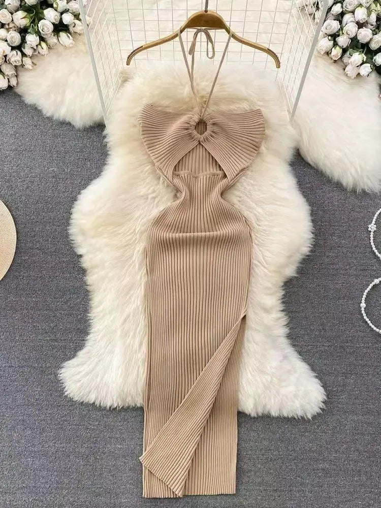 Sexy Knit Split Bodycon Dress