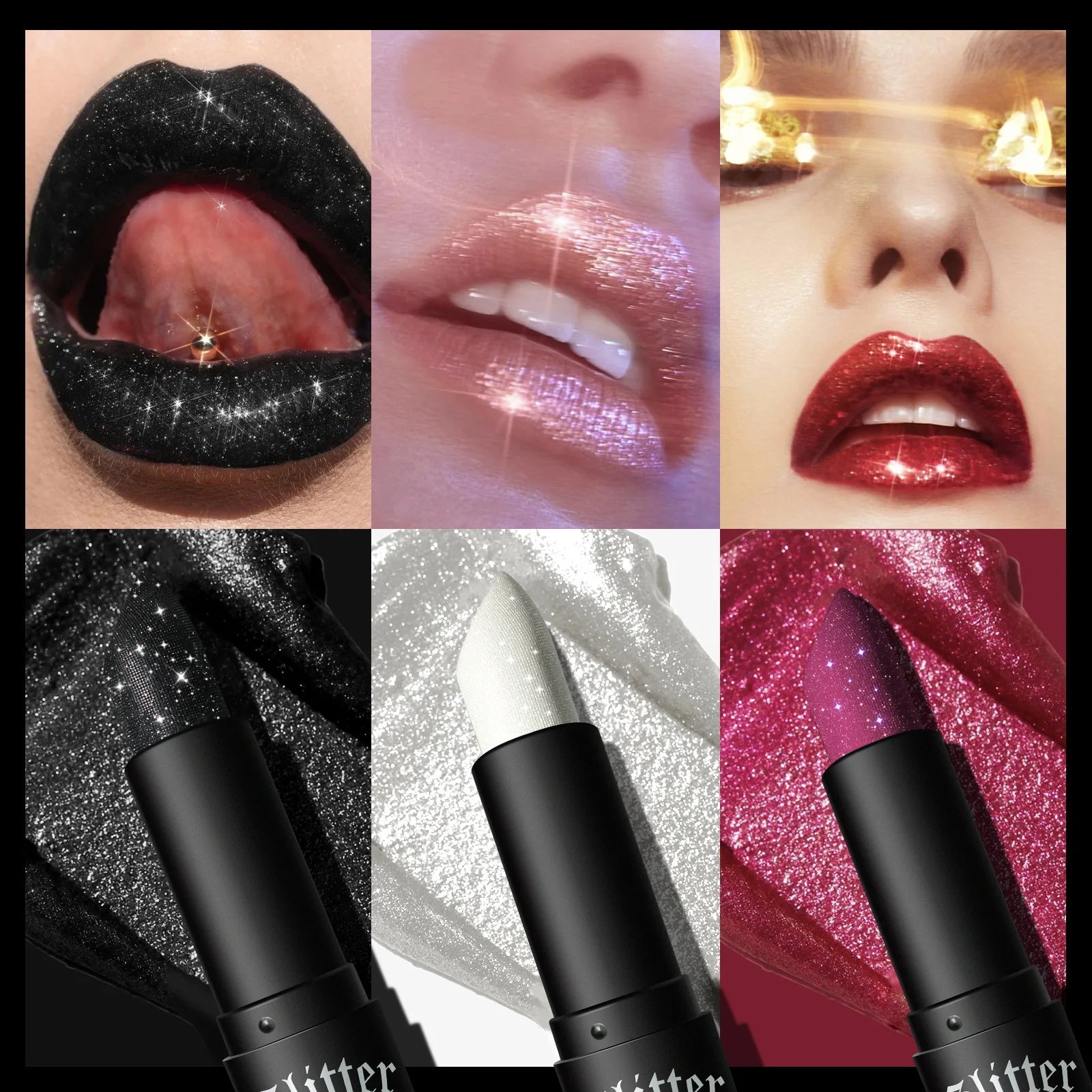 7 Colors Glitter Metallic Lipstick Set