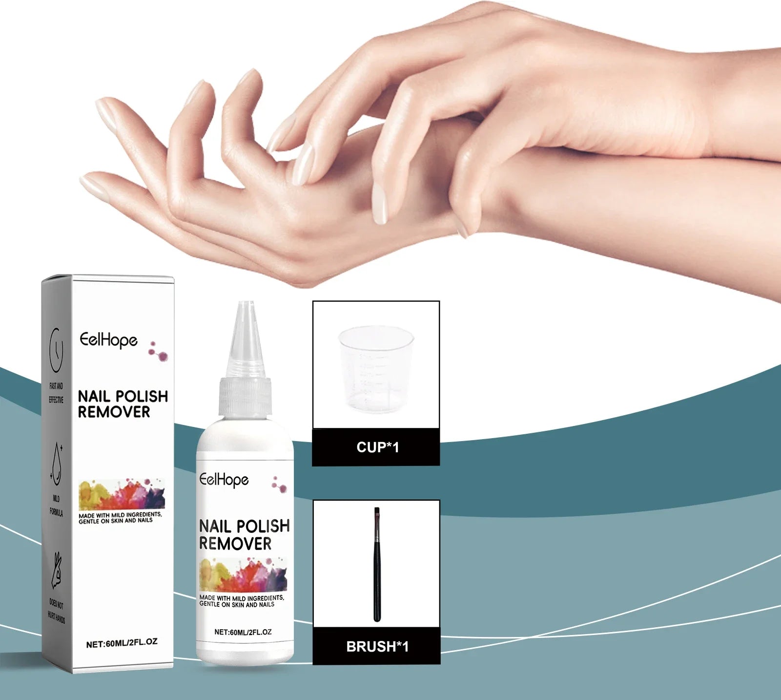 60ml Nail Brush Cleaner Fast Gel Remover