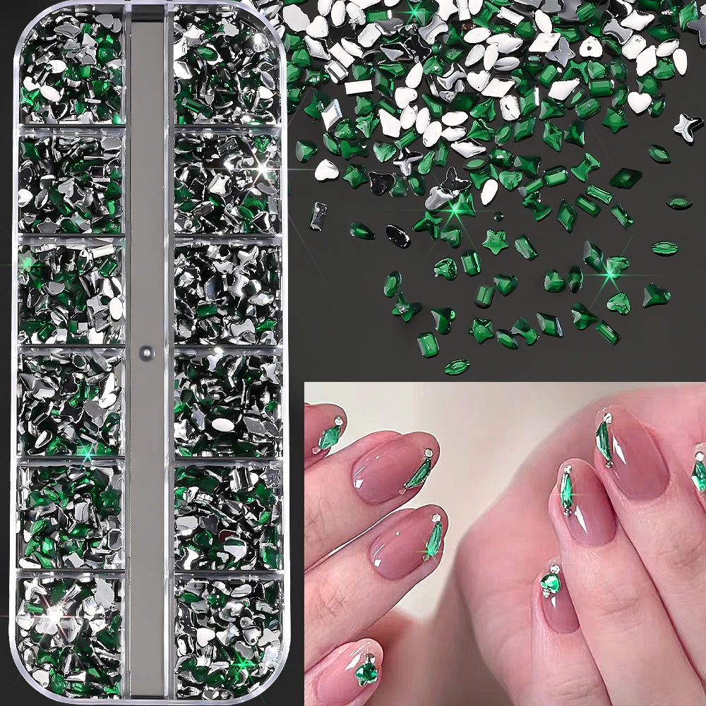 Ocean-Themed Gold Nail Charms Set