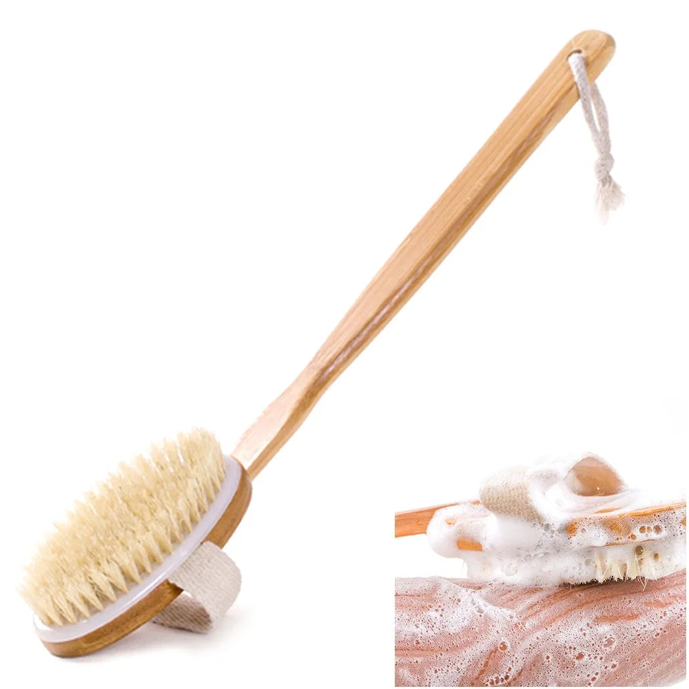 Natural Long-Handle Bath Brush