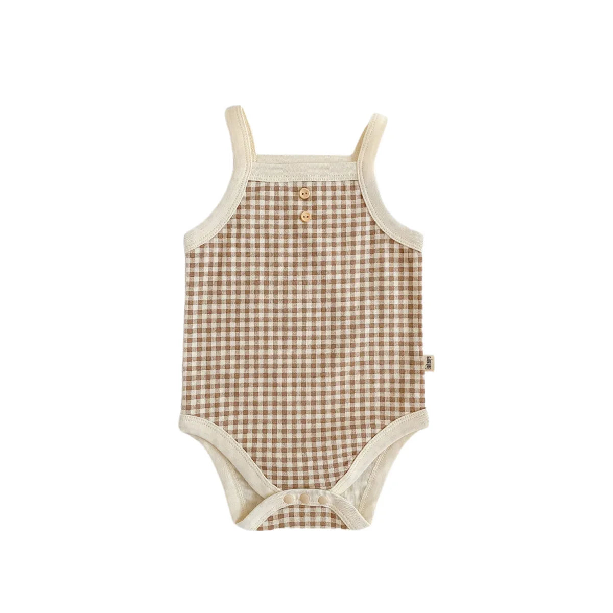 Sleeveless Plaid Jumpsuits: Summer Cotton Baby Girls Bodysuits