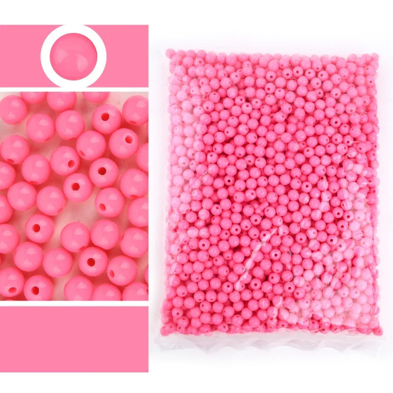 Candy Color Acrylic Round Beads Set