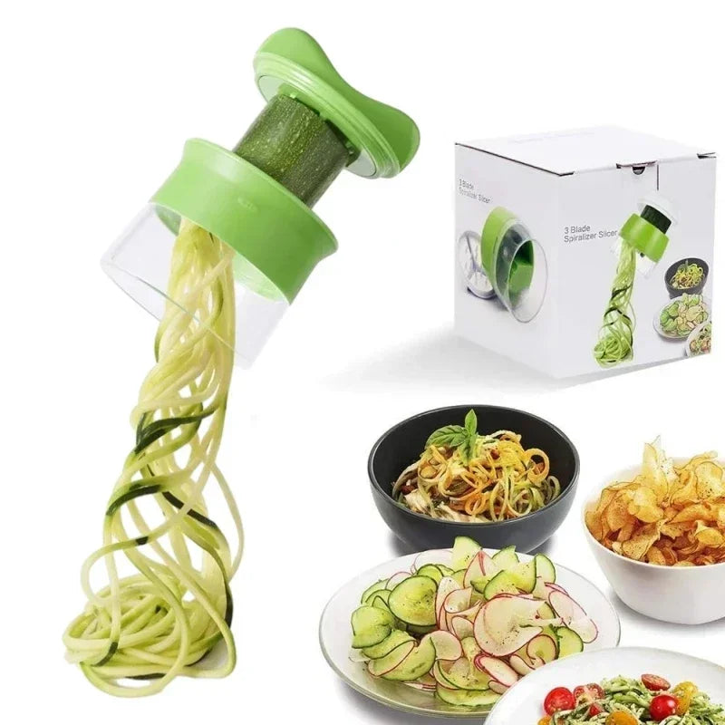Compact Handheld Spiralizer: Versatile Vegetable and Fruit Slicer