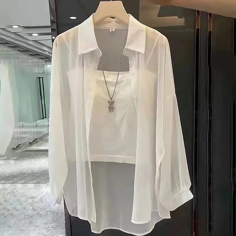 Korean Chiffon Long Sleeve Shirt