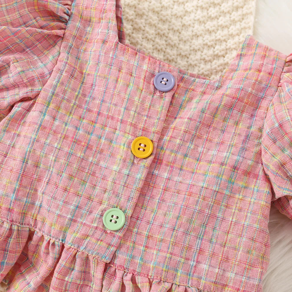 Summer Baby Girl Plaid Top and Shorts