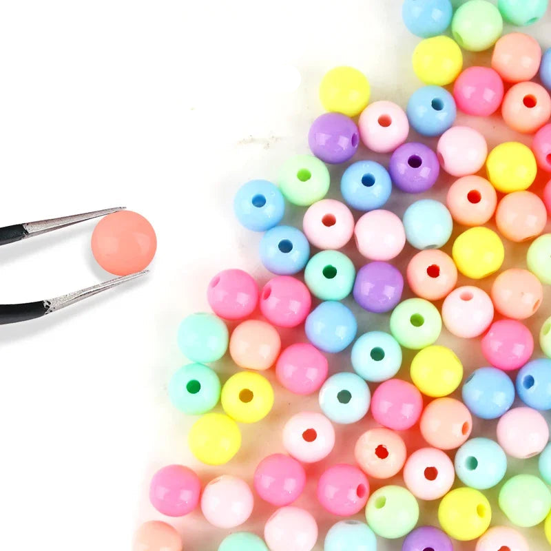 Candy Color Acrylic Round Beads Set