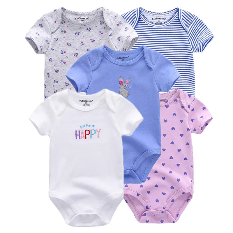 5-Pack Cotton Baby Bodysuits